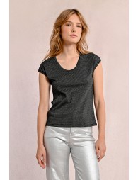 Sleeveless iridescent t-shirt