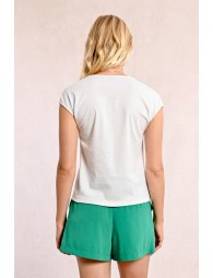 Sleeveless iridescent t-shirt