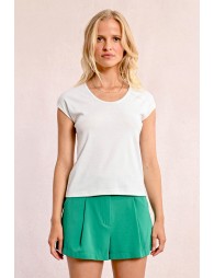 Sleeveless iridescent t-shirt