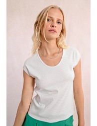 Sleeveless iridescent t-shirt