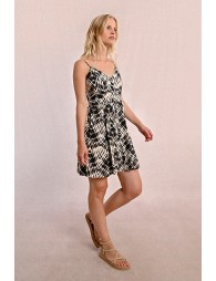 Vestido corto de tirantes con estampado