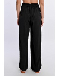 Pantalón largo con lazada y pliegues