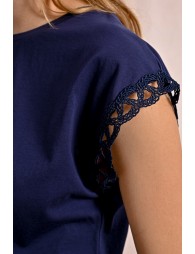 T-shirt, openwork sleeves