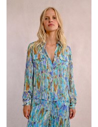 Chemise imprimée, poches à rabats