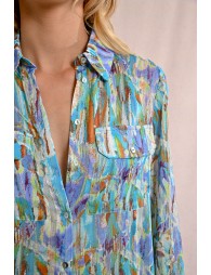 Printed shirt, flap pockets