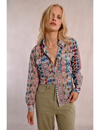 Chemise imprimée, poches à rabats