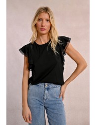 Ruffled sleeve t-shirt