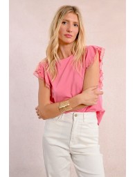 Ruffled sleeve t-shirt