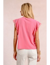 Ruffled sleeve t-shirt