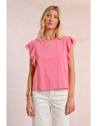 Ruffled sleeve t-shirt