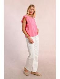 Ruffled sleeve t-shirt