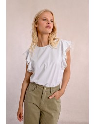 Ruffled sleeve t-shirt