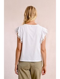 Ruffled sleeve t-shirt