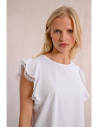 Ruffled sleeve t-shirt