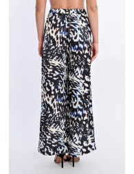 Straight, wide-leg pants with print