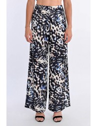 Straight, wide-leg pants with print