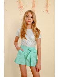 Poplin shorts, tie at the waist