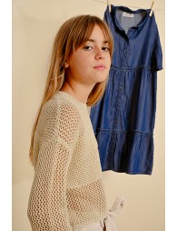 Fine knit sweater, long sleeves