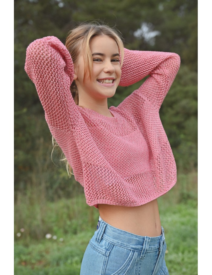 Fine knit sweater, long sleeves