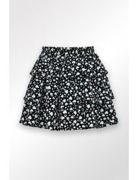 Printed mini skirt, with ruffles