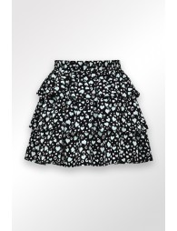 Printed mini skirt, with ruffles