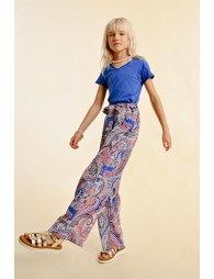 Wide-leg printed pants