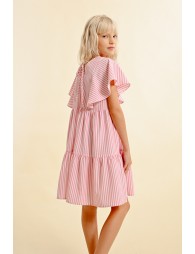 Short pinstriped babydoll dress