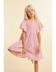 Short pinstriped babydoll dress