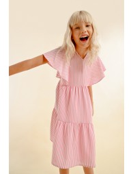 Short pinstriped babydoll dress