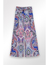 Wide-leg printed pants