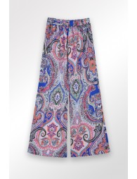 Wide-leg printed pants