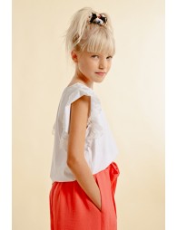 Ruffled sleeve t-shirt