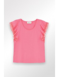 Ruffled sleeve t-shirt