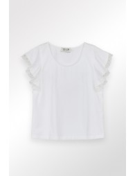 Ruffled sleeve t-shirt