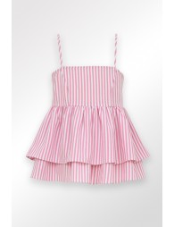 Ruffled camisole with pinstripes