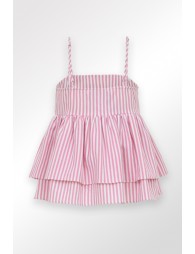 Ruffled camisole with pinstripes