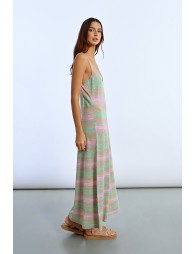 Long striped knit dress