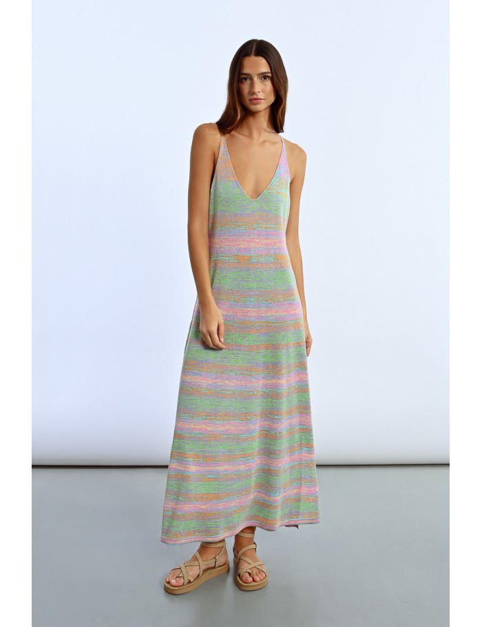 Long striped knit dress