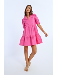 Ruffled shirt dress