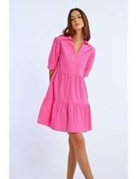 Ruffled shirt dress