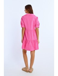 Ruffled shirt dress