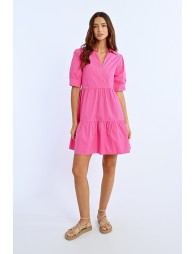 Ruffled shirt dress