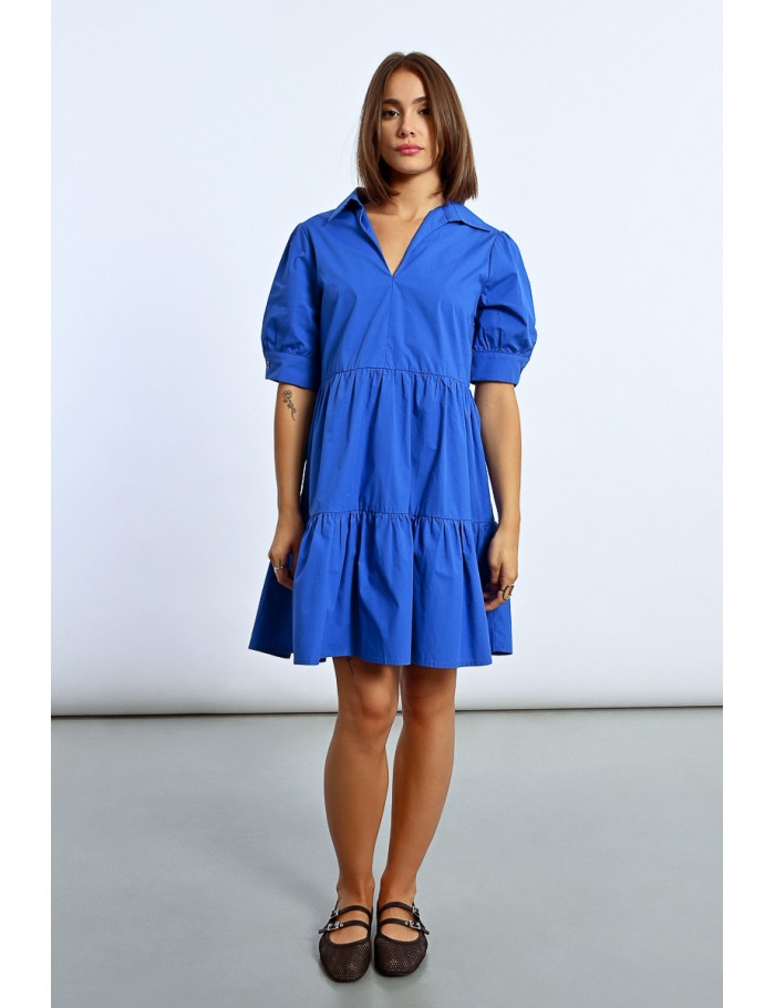 Ruffled shirt dress