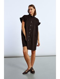 Gathered shirt dress