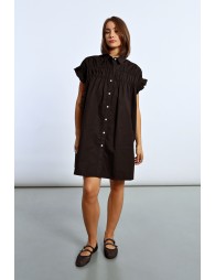 Gathered shirt dress