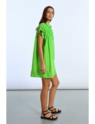 Gathered shirt dress