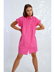 Robe chemise à fronces