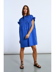 Gathered shirt dress