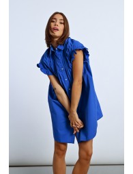 Gathered shirt dress