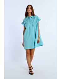 Gathered shirt dress